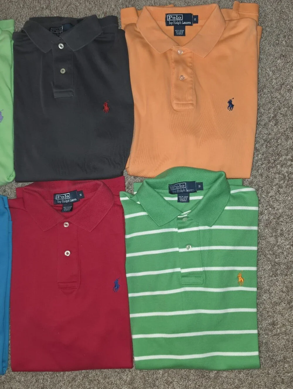 Ralph Lauren Shortsleeve Polo Shirt Bundle Lot Of 7 Colors Mens Size S / Small